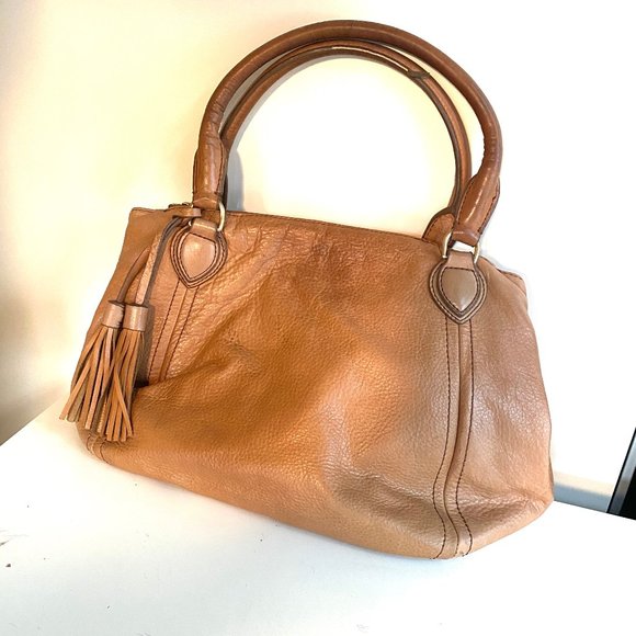 J. Crew Saddle Brown Leather Tote - Picture 1 of 8